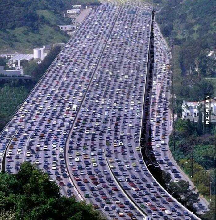 Beijing-Tibet, traffic jam